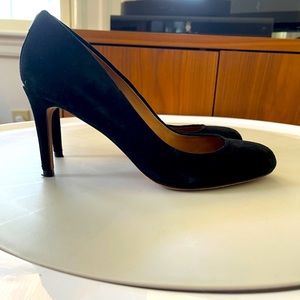 Coach black suede work pumps
